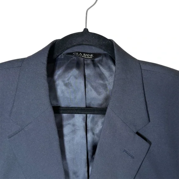 Jos A Bank Blazer Mens 44R Black 2 Button Sports Coat Suit Jacket Modern Career